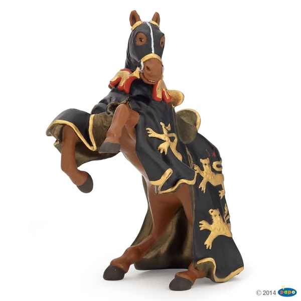 Figurine Cheval roi richard a la lance noir et or Papo -39762