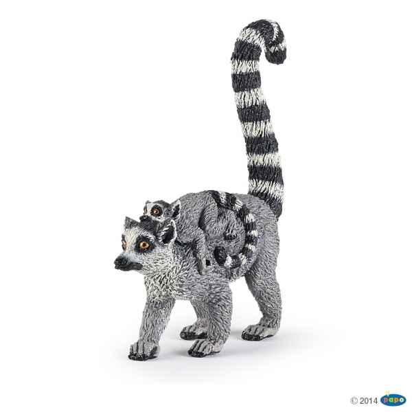 Figurine Lemurien et son bebe Papo -50173