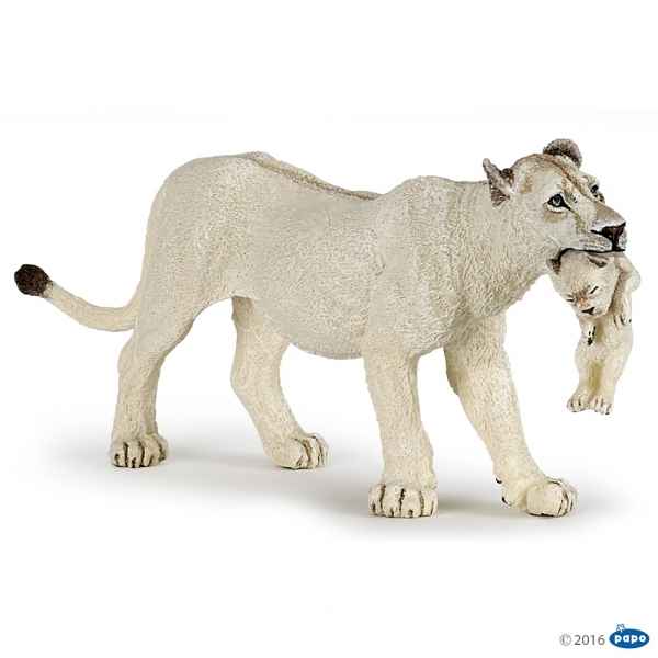 Figurine Lionne blanche avec lionceau Papo -50203