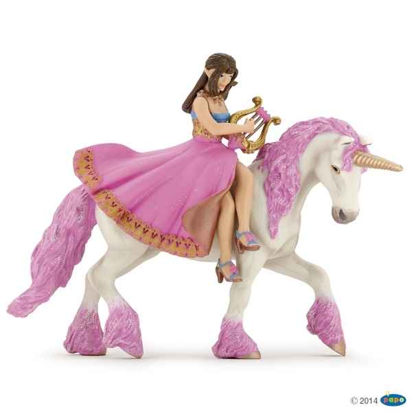 Figurine Princesse a la lyre sur son cheval Papo -39057