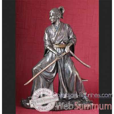 Statuette art samurai au combat-WU72479