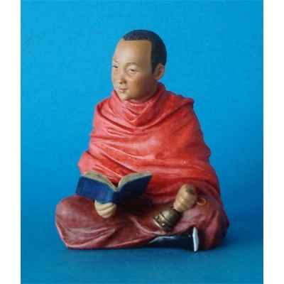 Figurine tibet kunchen lama reading colour  - tib010