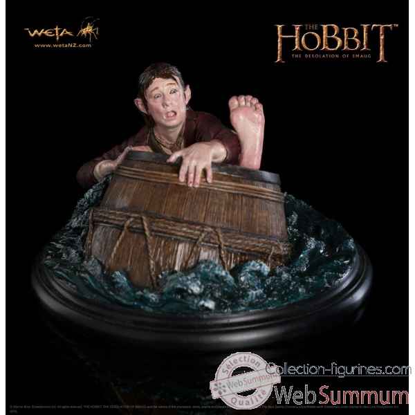 Le hobbit la desolation de smaug : mini statue bilbo baggins dans tonneau -WET01120