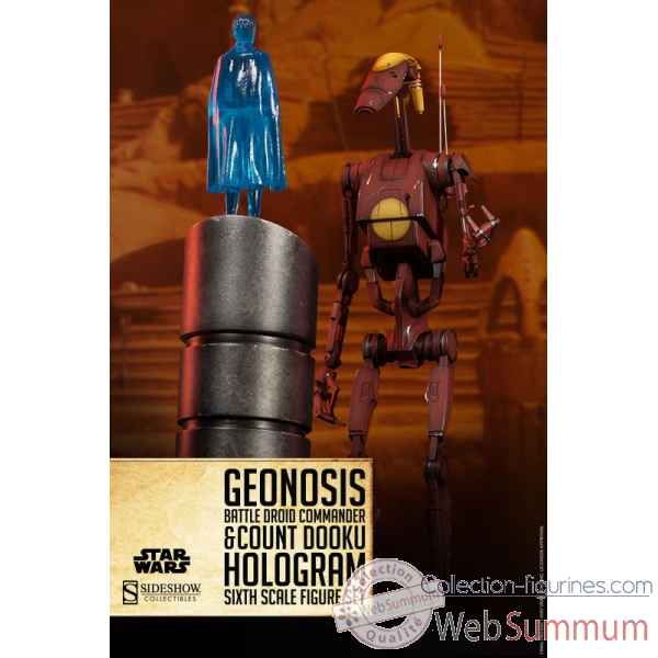 Star wars: figurine echelle 1/6 droide de combat et hologramme dooku -SS1002852
