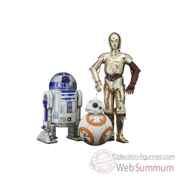 Star wars: figurines r2-d2 avec c-3po et bb-8 -echelle 1/10 -KTOSW114