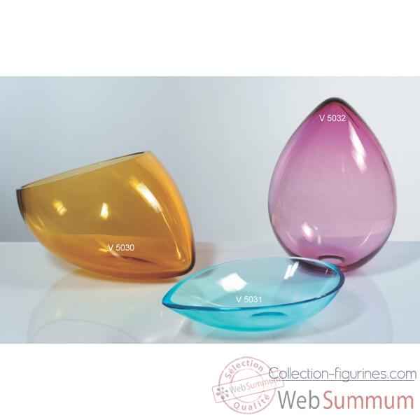 Pièce de table en verre Formia couleur aquamarine -V5031
