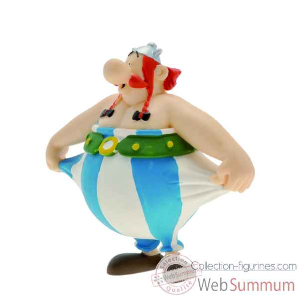 Collection asterix figurine obelix tenant son pantalon Figurine Plastoy 60559
