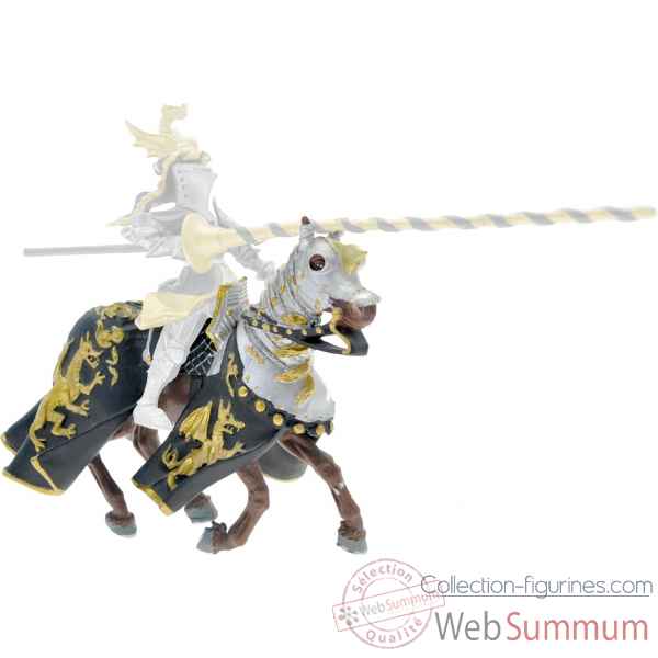 Collection les dragons cheval aux dragons, noir et or figurine sans chevalet Figurine Plastoy 62030