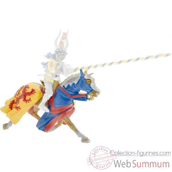 Collection les dragons cheval jaune et bleu, lion rouge figurine sans chevalet Figurine Plastoy 62026