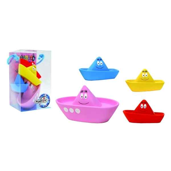Jouets de bain 4 pieces les bateaux : barbapapa, barbidou, barbibul et barbidur Figurine Plastoy 80503