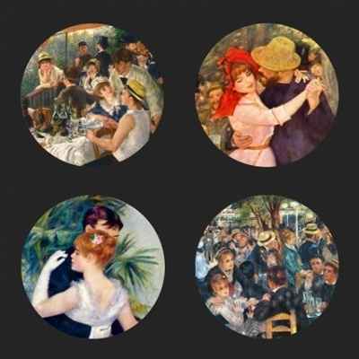 Lot de 4 sous-verres motif oeuvres de Renoir CS07REN