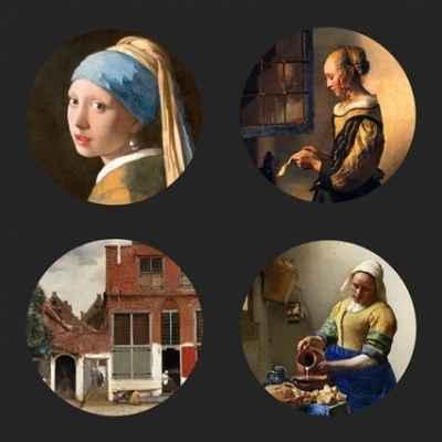 Lot de 4 sous-verres motif oeuvres de Johannes Vermeer CS02VER