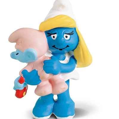 schleich-20192-Figurine schtroumpfette avec bébé