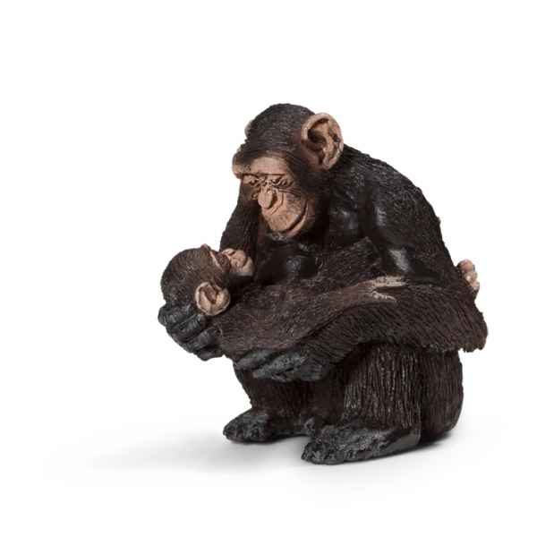 Chimpanze femelle avec bebe chimpanze schleich -14679
