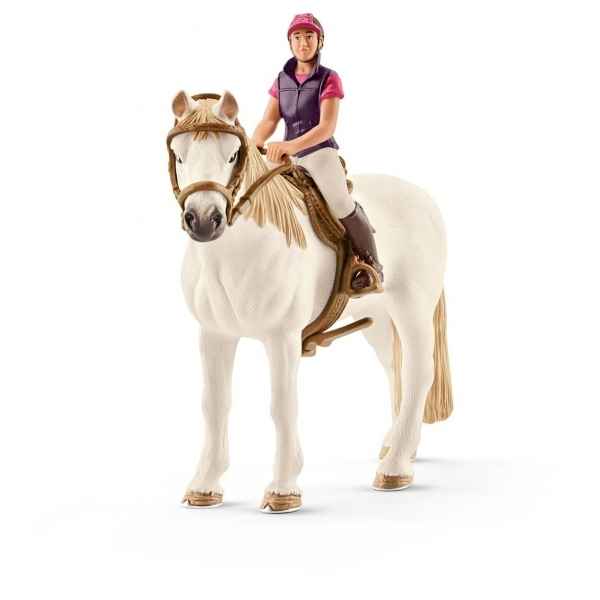 Figurine cavaliere amatrice avec cheval schleich -42359