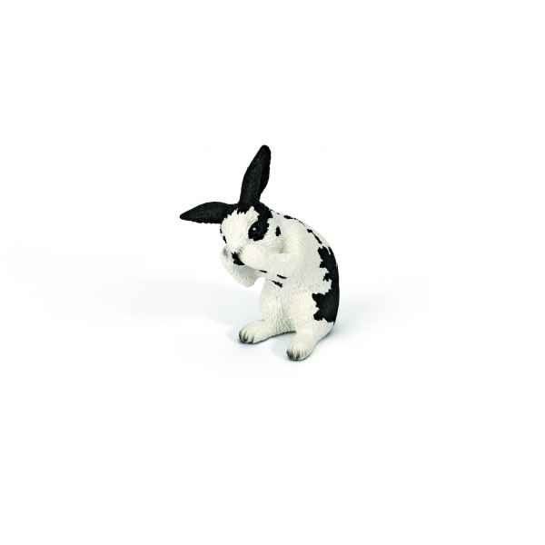 Figurine lapin faisant sa toilette animaux schleich 13698