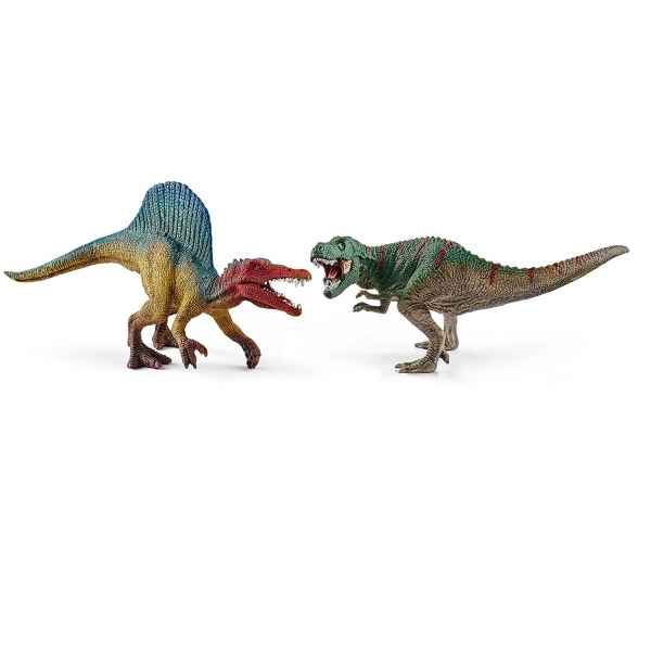 Figurine petits spinosaure et tyrannosaure rex schleich -41455