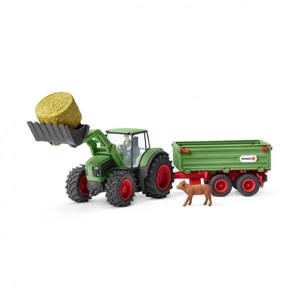 Figurine tracteur avec remorque schleich -42379