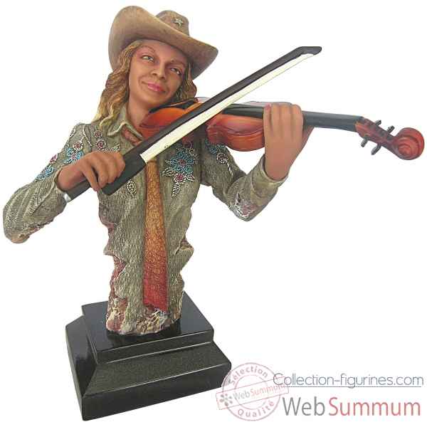 Figurine femme resine violon Statue Musicien -Y30ZP-1806