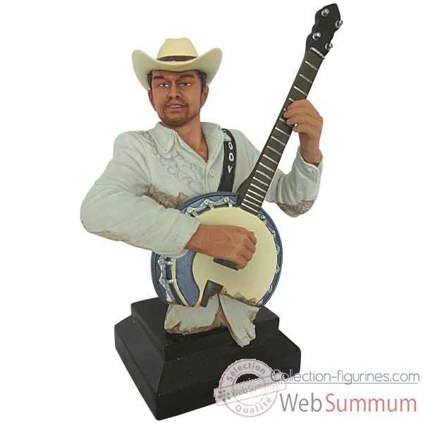Figurine homme resine banjo Statue Musicien -Y30ZP-1805