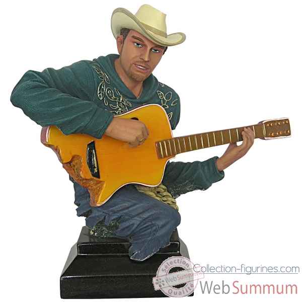 Figurine homme resine guitare Statue Musicien -Y30ZP-1802