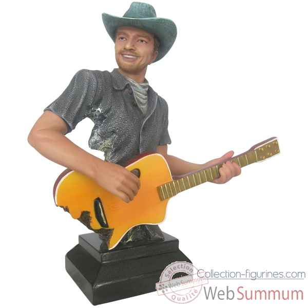 Figurine homme resine guitare Statue Musicien -Y30ZP-1811