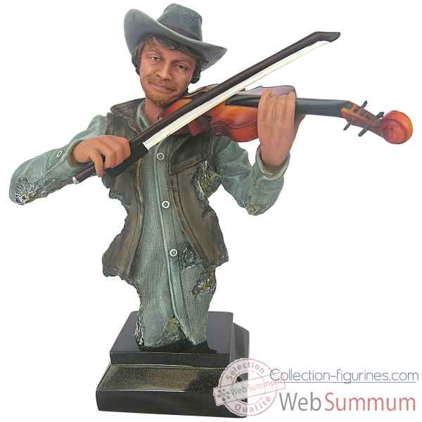 Figurine homme resine violon Statue Musicien -Y30ZP-1807