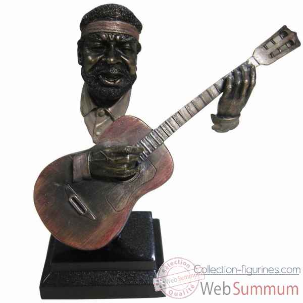 Figurine resine facon metal guitare Statue Musicien -Y10ZP-719