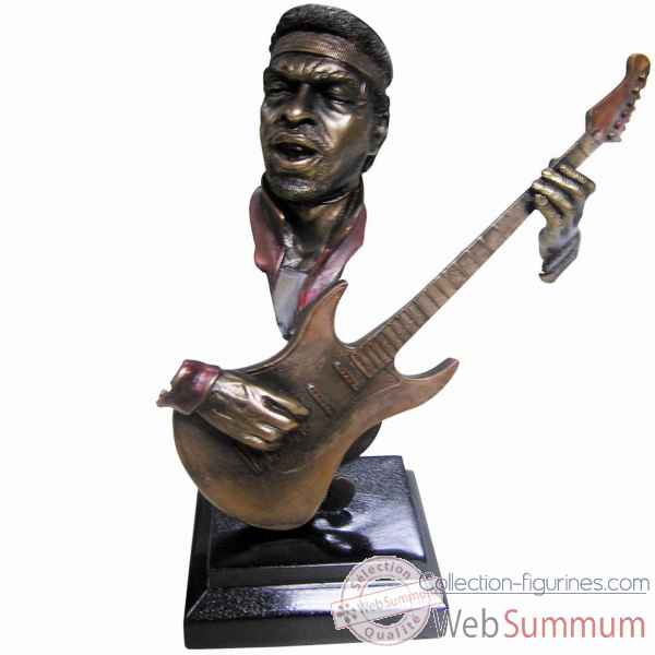 Figurine resine facon metal guitare Statue Musicien -Y10ZP-720
