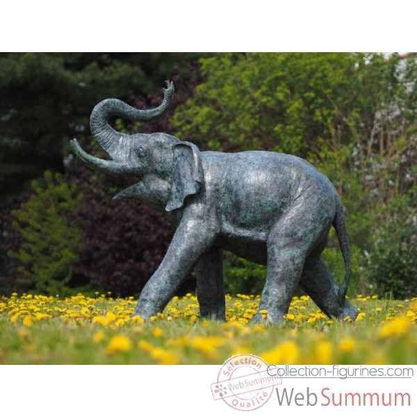 Sculpture elephant en bronze thermobrass -b74235