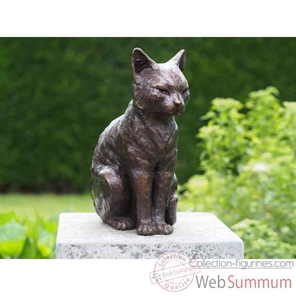 Statuette bronze chat 27cm